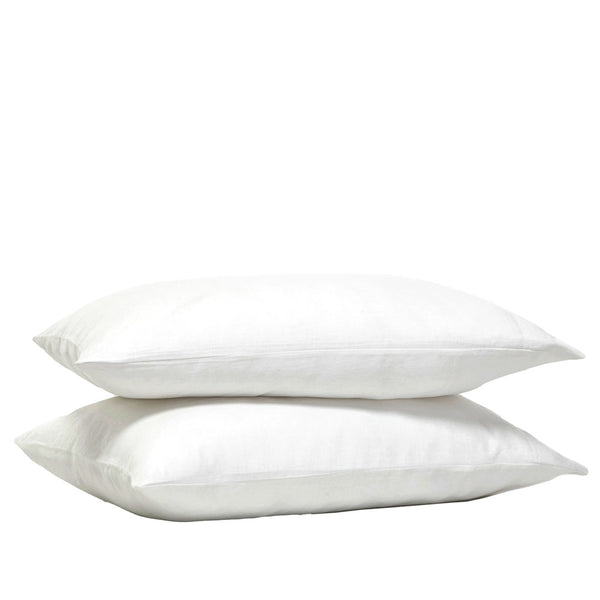 100% Linen Pillowcase Pair White