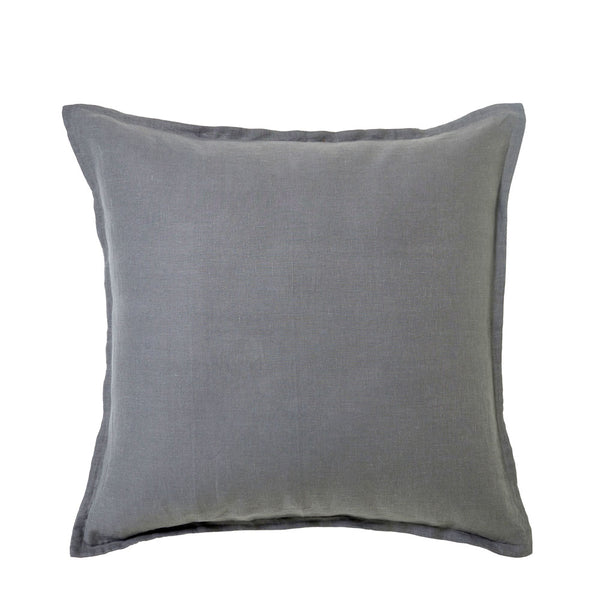 100% Linen Euro Pillowcase Set Charcoal